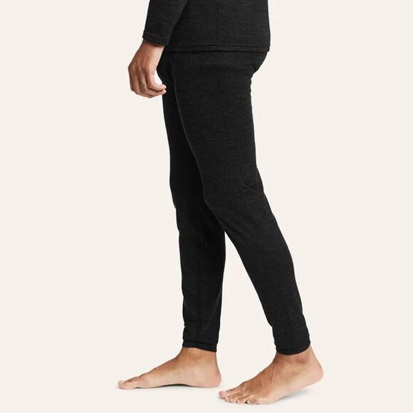 Eddie Bauer Black Base Layer pants men’s size large elastic waist euc - Picture 1 of 6